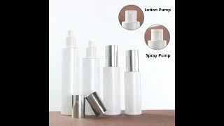 BO881Ready stock lotionspray pumpinner plug pearl white glass bottlesjarsskincarepackaging [upl. by Elyak]