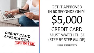 GET 5000 Credit Card in 60 Seconds Only Credit Card For Bad Credit Instant Approval 2023  2024 [upl. by Artim]