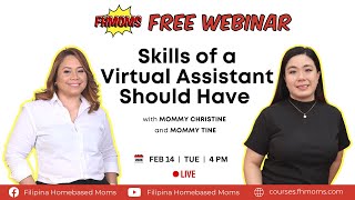 FHMOMS FREE WEBINAR Skills of a Virtual Assistant Should Have [upl. by Osanna172]