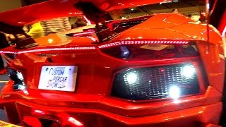 👽 Lamborghini Aventador illumination ランボルギーニ アヴェンタドール イルミネーション 点滅ご注意ください。札幌カスタムスーパーカーショー2016 [upl. by Durston]