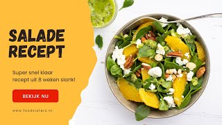 Gezonde lunch recept Salade met spinazie feta en sinaasappel [upl. by Alegnat]