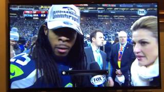 Epic Richard Sherman Rant Seahawks Post Game Interview 2014 NFC Championship ORIGINAL HD 49ers [upl. by Mcgaw]