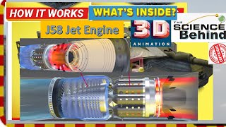 J58 Jet Engine How it Works 3D animation 4K [upl. by Arluene]