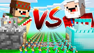 CASTILLO de UN PIXEL NOOB vs CASTILLO de UN PIXEL PRO 🏰😱 BATALLA en MINECRAFT con SILVIOGAMER [upl. by Miharba]