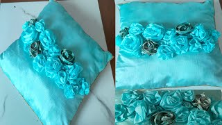 DIY Flower pillow ll How to make cushion with fabric l Flower cushion [upl. by Anet]