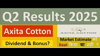 AXITA COTTON Q2 results 2025  AXITA results  AXITA COTTON Share News  AXITA COTTON Share [upl. by Stacee743]