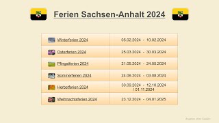 Ferien SachsenAnhalt 2024 [upl. by Violante]