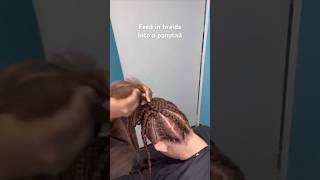 How to do feed in braids into a ponytail [upl. by Oba506]