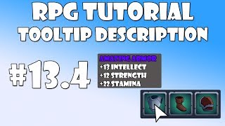 134 Unity RPG Tutorial  Tooltip Description [upl. by Aicilehp]