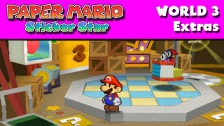 Paper Mario Sticker Star  World 3  Cleansed Forest Extras Nintendo 3DS Gameplay Walkthrough [upl. by Emyaj475]