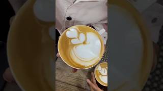 TULIP LATTE ART🌷😱 coffeeart coffee tulip latteart latte espresso reels shorts trending fyp [upl. by Freud]