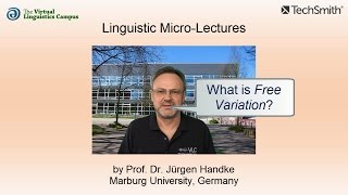 PHY018  Linguistic MicroLectures Free Variation [upl. by Ellives]