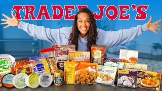 Trying 25 Of The Most Popular Trader Joes Items  Delish [upl. by Tuneberg]