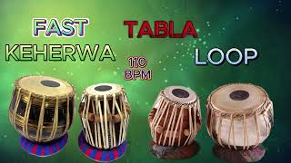 FAST KEKERWA TABLA LOOP 110 BPM PRACTICE  TABLA LOOP  TABLA MUSIC  TABLE  MUSIC  FAST TABLA [upl. by Ettelimay]