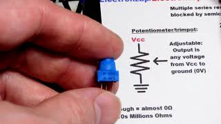 Electronics course 4 Voltage dividers using fixed light dependent LDR and trimpot resistors [upl. by Eimirej]