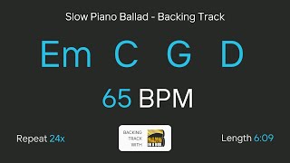 Em C G D at 65bpm  Backing Track  Faded by Alan Walker  Easy Play Along [upl. by Avram662]