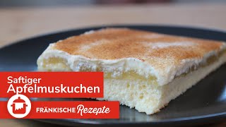 SAFTIGER APFELMUSKUCHEN 🍏 REZEPT FÜR LECKERER BLECHKUCHEN [upl. by Britni]