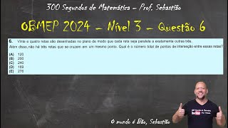 OBMEP 2024  Nível 3  Questão 6  Vinte e quatro retas são desenhadas no plano de modo [upl. by Trinette707]