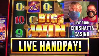 HUGE HANDPAY on Pompeii Live Slot Play from Coushatta Casino [upl. by Rehnberg100]