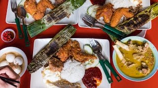 Famous Singaporean Food  Adam Road NASI LEMAK in Singapore [upl. by Aicilaanna]