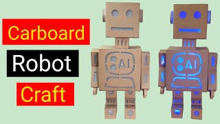 Cardboard Robot Craft  Robot craft with light [upl. by Sidalg]