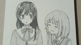 Drawing  Nanami Touko amp Yamada Yui    Bloom in to You amp Asagao To Kasesan [upl. by Atinav378]