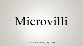 How To Say Microvilli [upl. by Aemat290]