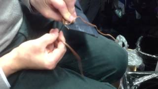 leather wallet lacing instruction video [upl. by Imefulo157]