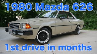 First Drive in FOREVER 1980 Mazda 626 Quick Drive Around The Block [upl. by Iramohs]