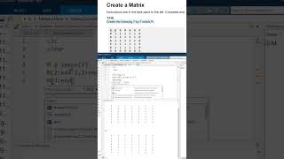 create a matrix MATLAB math matlab numericalanalysis matrix [upl. by Estey469]