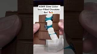 ASMR Slime Licker SourFilled Chocolate Bar 🍫😱 asmr candy satisfying [upl. by Neetsirk]