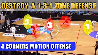 How to DESTROY A 131 ZONE DEFENSE  Basketball Offense Breakdown Concepts [upl. by Ahrens]