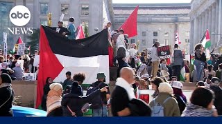 Thousands of proPalestinian demonstrators protest in DC [upl. by Anaidiriv]