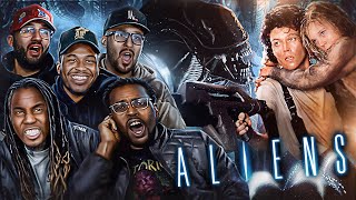 Aliens quotFIRST TIME WATCHINGquot  Group Reaction  Movie Review [upl. by Yatnuahs]