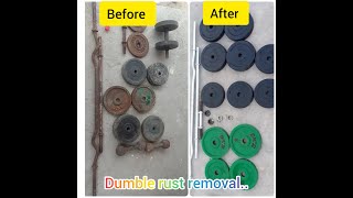 home gymdumble rust removal process gymequipment dumbles homegym [upl. by Hartzke]