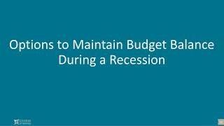 Webinar  Preparing the State of Michigans Budget for the Next Recession [upl. by Dorrehs]