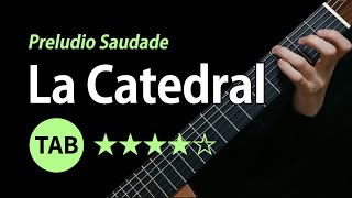 Agustín Barrios Mangoré La Catedral 1st mov  Tab amp Lesson [upl. by Skerl]