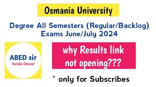 Why Results Links not opening OU Degree Results 2024 abedsir [upl. by Lynch893]