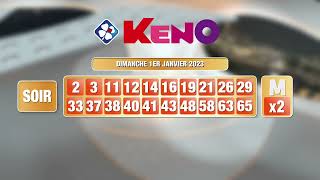 Tirage du soir Keno® du 01 janvier 2023  Résultat officiel  FDJ [upl. by Airamana]