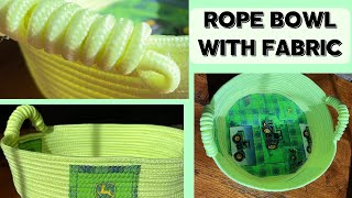 NEON Rope Bowl With Fabric John Deere sewing farming rope [upl. by Ariday]