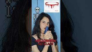 DIY Blood Dripping Necklace  craftedbynaina craftedbynaina halloween shorts yt necklace [upl. by Palila]