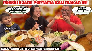 SUAMI DAN ANAK PERTAMA KALI MAKAN GADOGADO RESEP GADO GADO JANTUNG PISANG KOMPLIT [upl. by Celle463]