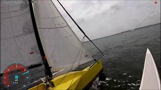 Strike 20 trimaran sailing fast to windward [upl. by Acinehs]