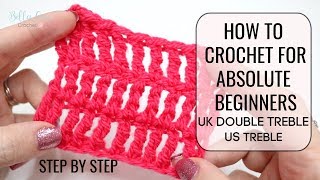 HOW TO CROCHET FOR ABSOLUTE BEGINNERS  UK DOUBLE TREBLEUS TREBLE  EPISODE 5 Bella Coco Crochet [upl. by Shaina]