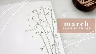 plan with me march 2024  bamboo theme  monthly bullet journal setup [upl. by Lieno319]