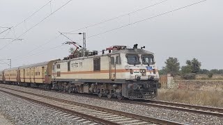 Angry WAP7 in Thar Desert of Rajasthan  14707 Bikaner  Dadar Ranakpur Express [upl. by Ermeena589]