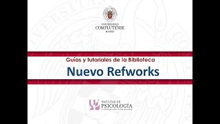 15 Nuevo RefWorks Insertar citas en Google Docs [upl. by Airetnuhs]