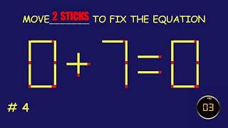 Matchstick Magic   Can you solve the puzzle by moving one or two matchsticks Logic puzzles [upl. by Zanahs14]