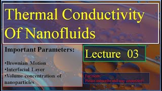 Lec 3Thermal conductivity of nanofluidsParameter that influence thermal conductivity of nanofluids [upl. by Quartas881]