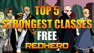 TOP 5 BEST FREE CLASSES in REDHERO and How to Get Them AQW Private Server [upl. by Jahdai271]